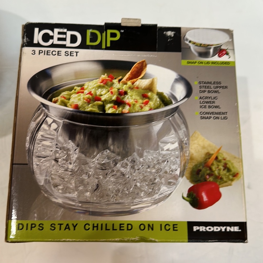 ICED DIP 3 PIECE BOWL SET BY PRODYNE-NWT